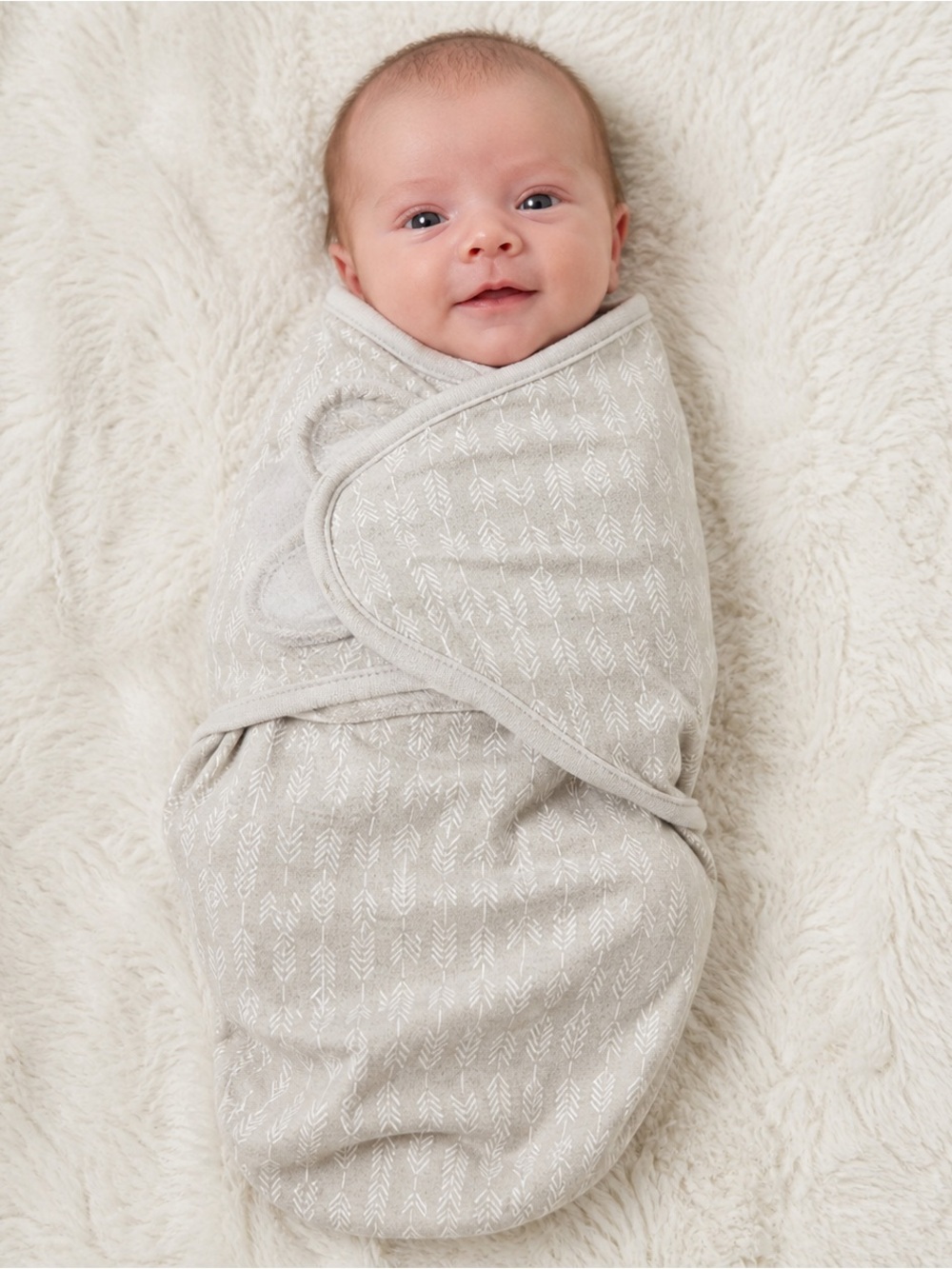 SwaddleMe Small Neutral Cream Baby Swaddle with Printed Safety Label
